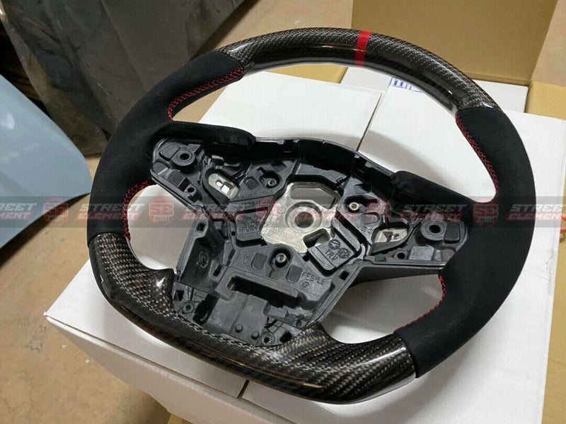 DMK Steering Wheel For 2019-2021 Toyota Supra GR (CARBON/SUEDE/RED STITCH) RED