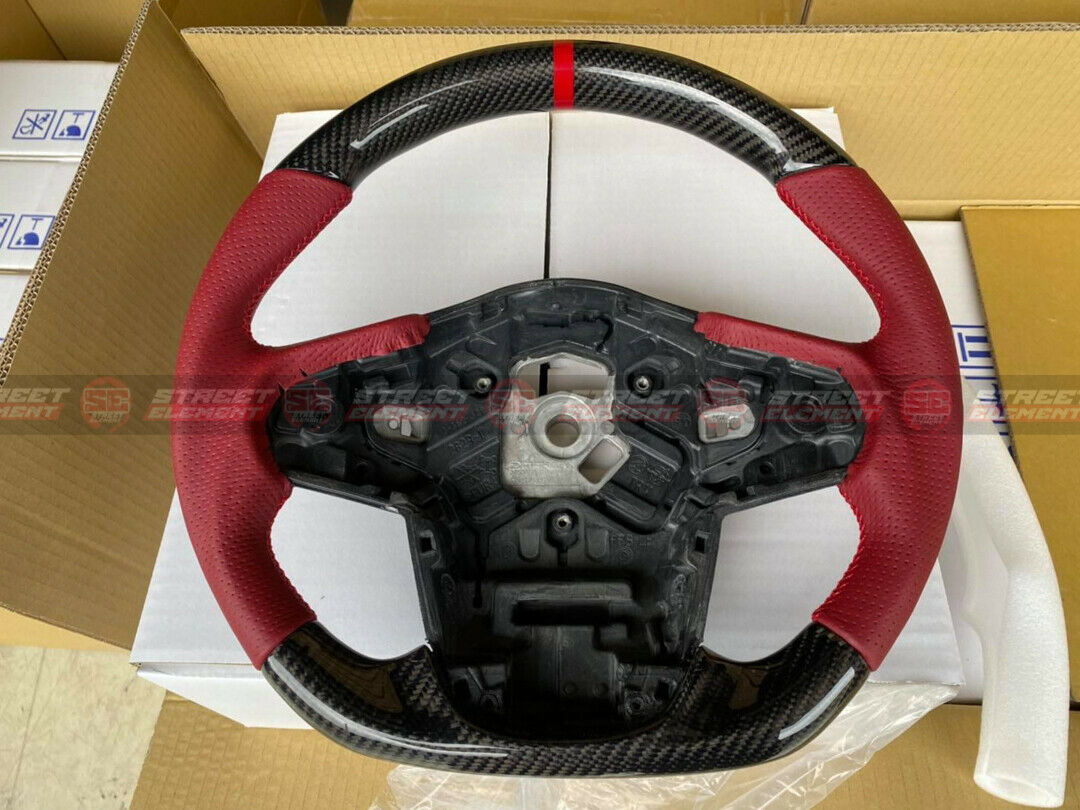DMK Steering Wheel For 2019-2021 Toyota Supra GR (CARBON/RED LEATHER/STITCH) RED