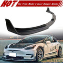 SEV1 Style Front Bumper Lip/Splitter For 2019-2021 Tesla Model 3 (FORGED CARBON)