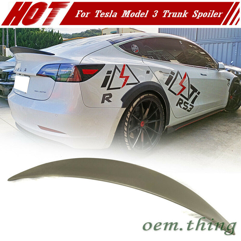 SEP2 Style Rear Trunk Lip Spoiler For 2019-2021 Tesla Model 3 (UNPAINTED)