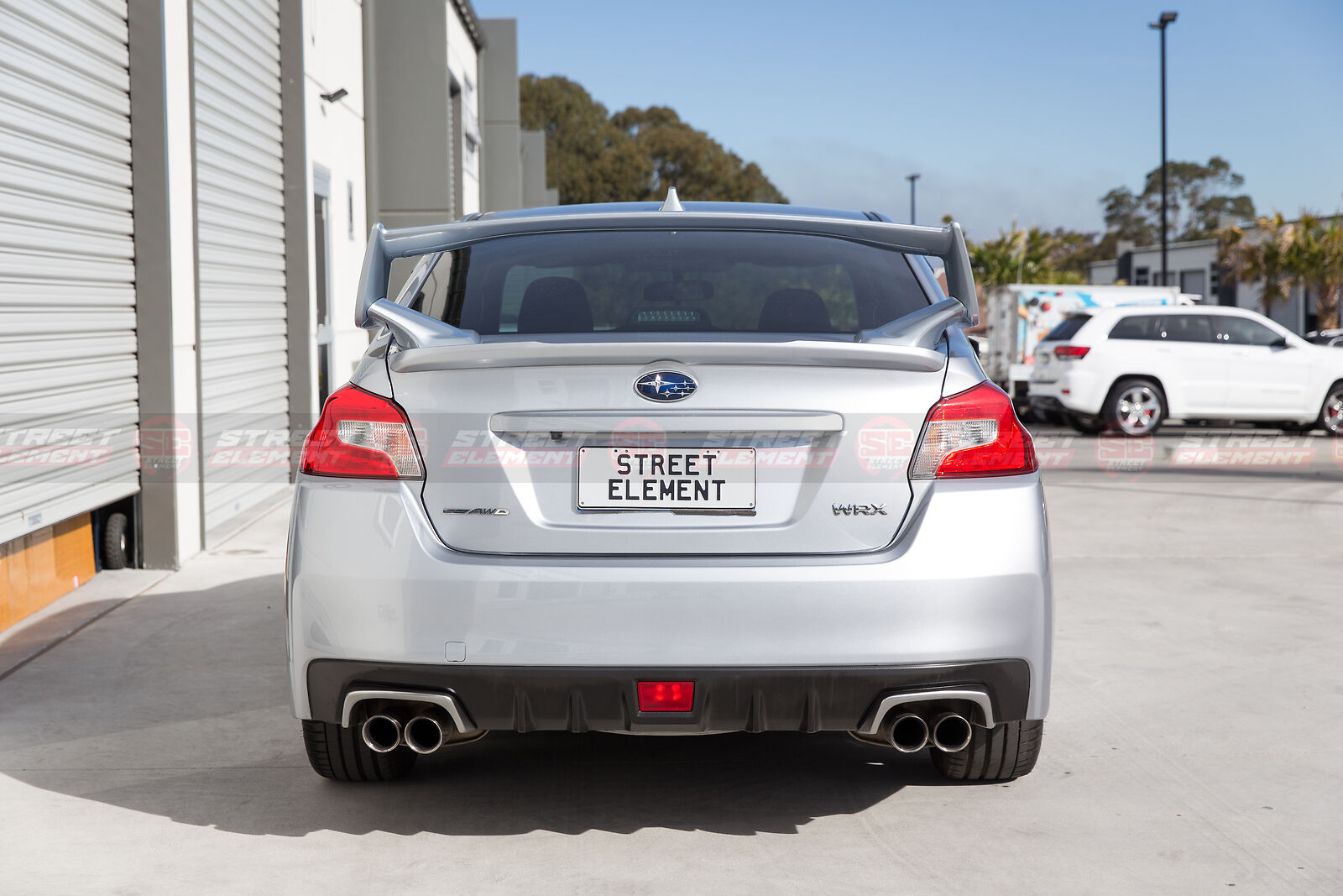 ST Style Exhaust Surround Covers For 2014-2021 Subaru WRX/STI V1 (ICE SILVER)