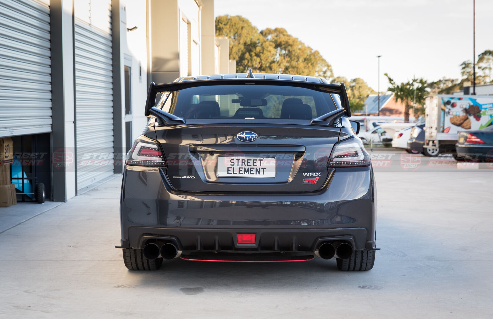 S-T Style Rear Under Diffuser For 2014-2020 Subaru WRX/STI V1 (RED ACCENT/BLACK)