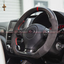 Steering Wheel For 2008-2013 Subaru Impreza WRX/STI (CARBON/LEATHER/RED STITCH)