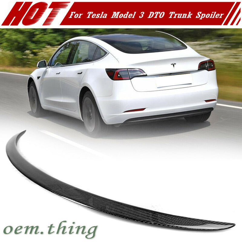 SEP1 Style Rear Trunk Lip Spoiler For 2019-2021 Tesla Model 3 (CARBON FIBRE)