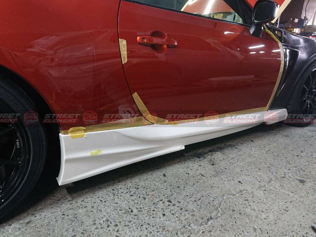 VRSK-2 Style Side Skirts & Add-on For 2012-2020 Toyota 86/Subaru BRZ (UNPAINTED)
