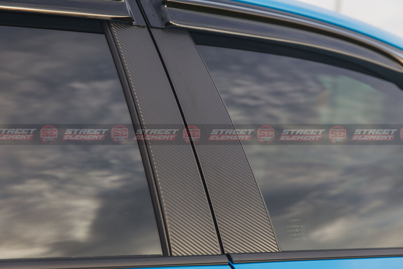 STREET ELEMENT Pillar Trim Vinyl Overlays (12PCS) For 2018+ Toyota Corolla E210 [Carbon Vinyl]