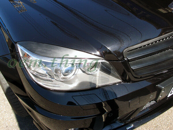 Eyelids/Headlight Covers For 2008-2011 Mercedes-Benz W204 C-Class (UNPAINTED)