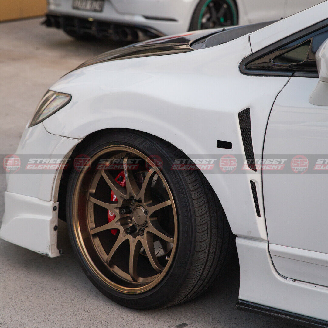 STREET ELEMENT FEEL'S Style Front Fenders & Add-On For 2007-2011 Honda FD2 Civic Type R [Unpainted]