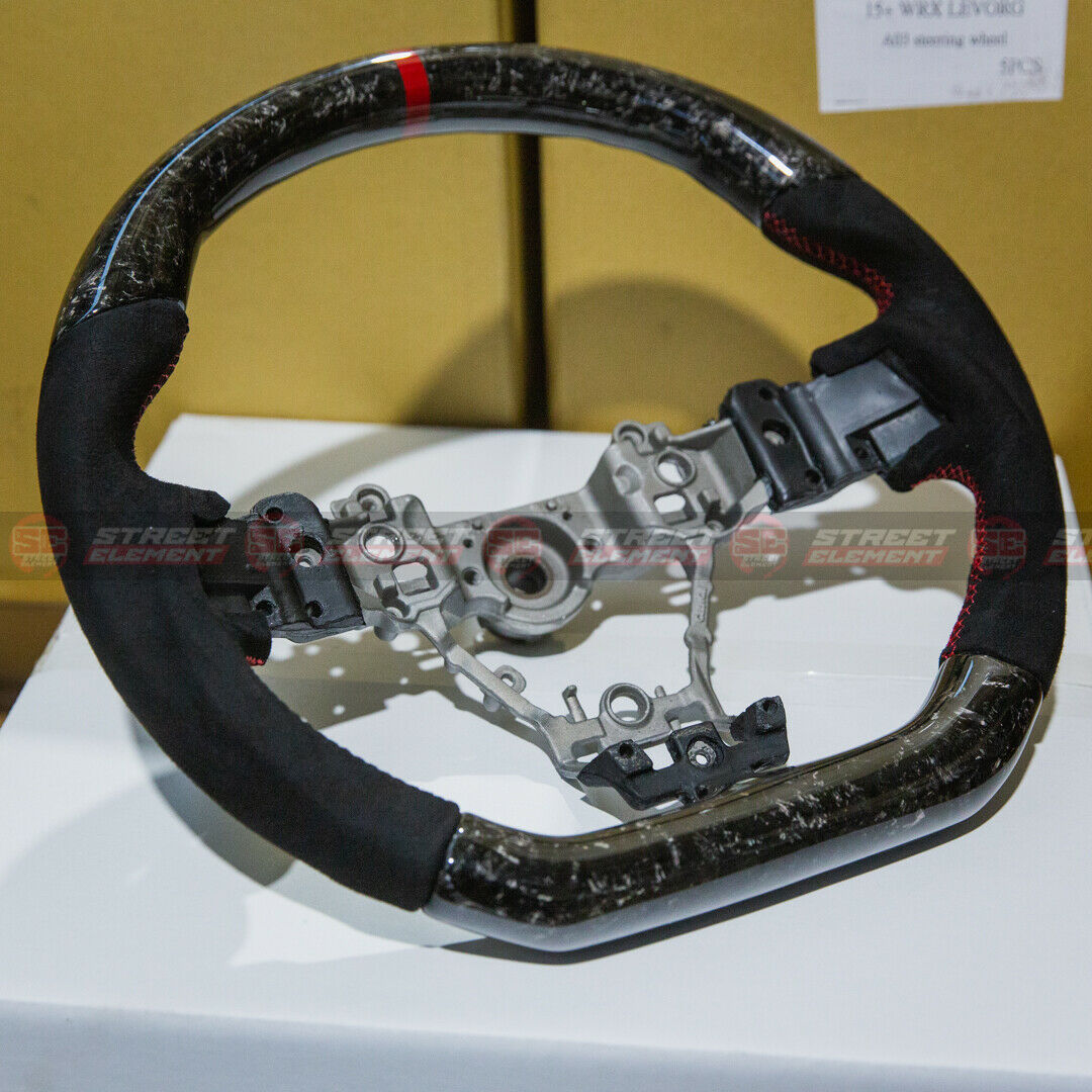 DMK Steering Wheel For 2014-2021 Subaru WRX/STI V1 (FORGED/SUEDE/RED STITCH) RED