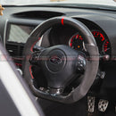 Steering Wheel For 2008-2013 Subaru Impreza WRX/STI (CARBON/SUEDE/RED STITCH)