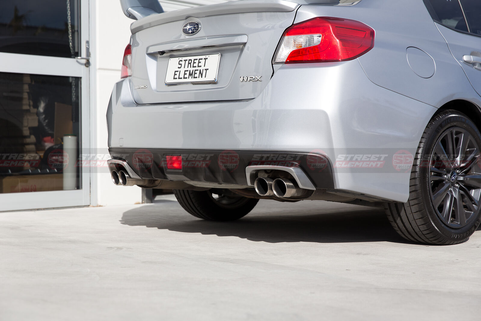 ST Style Exhaust Surround Covers For 2014-2021 Subaru WRX/STI V1 (ICE SILVER)