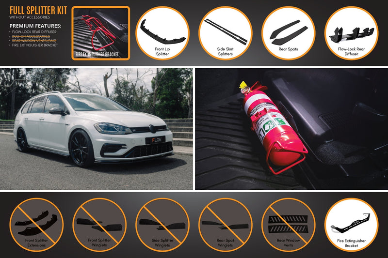 MK7.5 Golf R Wagon Full Lip Splitter Set