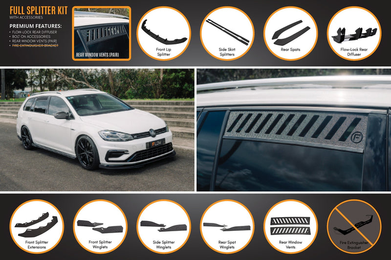 MK7.5 Golf R Wagon Full Lip Splitter Set