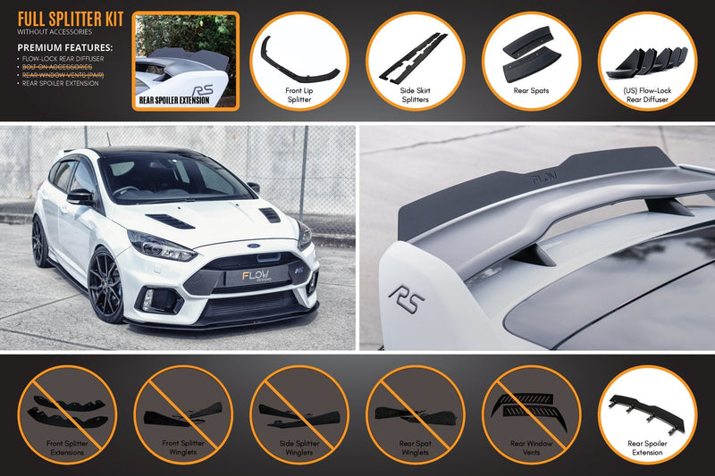 MK3 Focus RS Full Lip Splitter Set