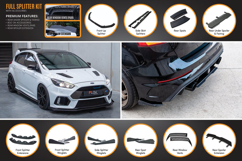 MK3 Focus RS Full Lip Splitter Set