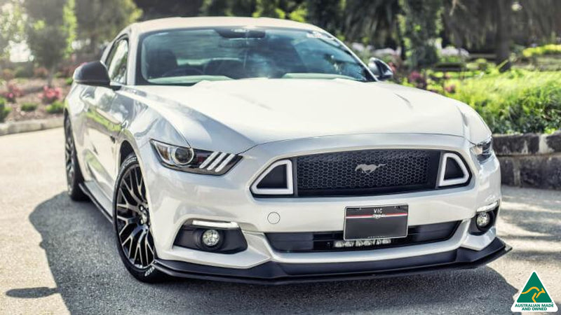 White Ford Mustang S550 FM Front Lip Splitter