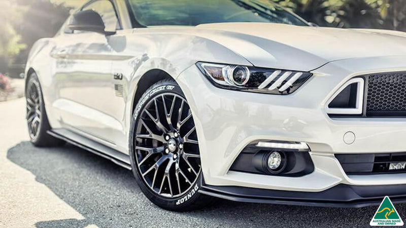 White Ford Mustang S550 FM Front Lip Splitter