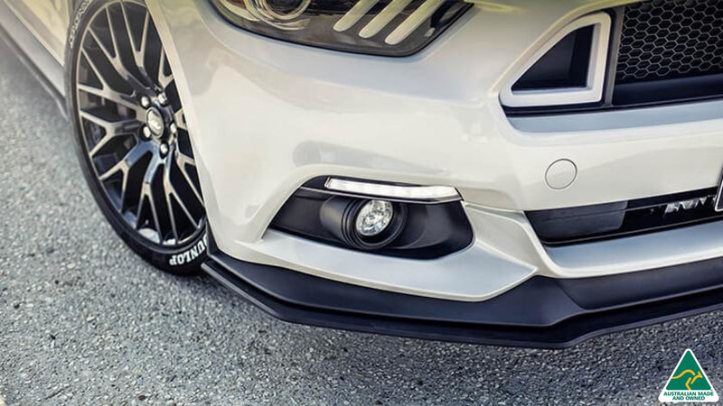 White Ford Mustang S550 FM Front Lip Splitter